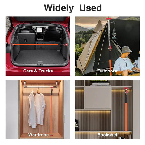 ✝️ Adjustable Support Pole, Quick-Adjustable Telescopic Rod Support System in car, outdoors, wardrobe, bookshelf settings
