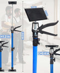Adjustable Support Pole, 3rd Hand Support System, Steel Support Rod for Cabinet Jacks Cargo Bars Drywall Support, Blue, shown in different sizes