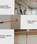 Adjustable Support Pole, Quick-Adjustable Telescopic Rod Support System in various uses for ceiling, door frame, and kitchen cabinet support