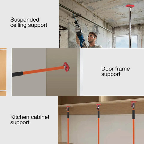 Adjustable Support Pole, Quick-Adjustable Telescopic Rod Support System in various uses for ceiling, door frame, and kitchen cabinet support