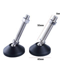 Adjustable Swivel Feet Levelers For Machines And Furniture 6 Pieces M8 Thread Built Tough Carbon Steel With Nylon Base And Rubber Pad