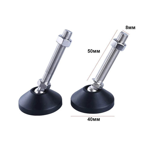 Adjustable Swivel Feet Levelers For Machines And Furniture 6 Pieces M8 Thread Built Tough Carbon Steel With Nylon Base And Rubber Pad