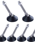 Adjustable Swivel Feet Levelers For Machines And Furniture 6 Pieces M8 Thread Built Tough Carbon Steel With Nylon Base And Rubber Pad