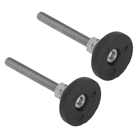 Protect floors and stabilize heavy machines with adjustable, swivel leveling feet featuring a reinforced nylon base and non-slip rubber pad.