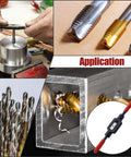 Collage showing Adjustable Tap Wrench One Sixteenth To One Quarter Inch Jaw Opening 140mm Length Fits M1 To M8 Taps Tap Holder and Reamer in use