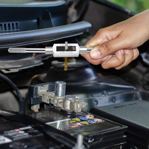 Adjustable Tap Wrench Handle for machinists 1 sixteenth inch to 1 half inch durable alloy steel in automotive repair use.