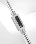Adjustable Tap Wrench Handle M3 To M12 With 1/16 To 1/2 Inch Capacity for Pros and DIYers, heavy duty metal tool in silver finish