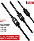 Three Piece Tap Wrench Set With 1/4 Inch 3/8 Inch And 1/2 Inch Tap Capacity Adjustable Steel Hand Tapping Wrenches displayed