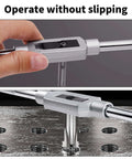 Adjustable Tap Wrench Handle For M1-M12 And W1/16-1/2 Reamers Go-To Heavy Duty Metalworking Tapping Tool in use on metal surface
