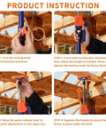 Product instructions showing the use of ✝️ 2PK Adjustable Telescopic Support Pole, 54-115 inch Cabinet Jack, Heavy Duty 3rd Hand Support System.