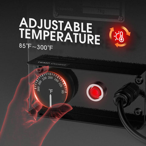 Close-up of temperature control panel on Portable Welding Rod Oven For Stick Electrodes 15Lb Capacity 110V Temperature Controlled 85 To 300 Fahrenheit Fits 14 Inch Rods Moisture Protection Electrode Oven By YesWelder.