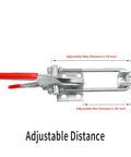Heavy Duty Toggle Clamp Set 2000Lbs Cam Lever Latch showing adjustable U-bolt mechanism with red handle and measurements