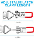 Heavy duty toggle latch clamps provide secure, adjustable quick release locking for smoker lids, tool boxes, size comparison.