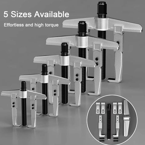 Set of Heavy-Duty Bearing Puller Set, Two Jaw Adjustable Pulley Puller Tool for Mechanics, 5 sizes for auto repair, chrome-vanadium steel