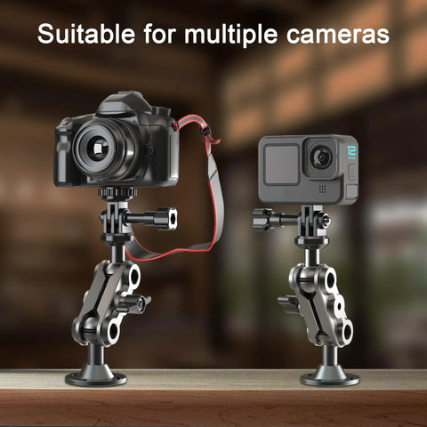 Universal Wall Mount Bracket With Adjustable Metal Arm For Action Cameras and Smartphones holding DSLR and GoPro