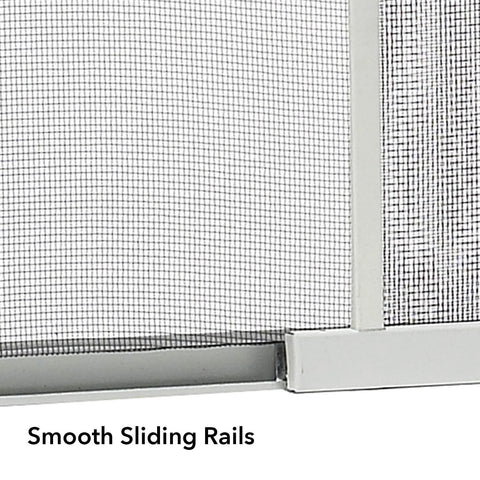 Adjustable Window Screen For 25 To 45 Inch Wide Openings, 10 Inch High, 2 Pack, Marvin Style Fit, smooth plated sliding rails detail