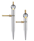 Adjustable Lockable Spring Wing Divider Calipers Set Includes 6 Inch and 8 Inch Steel Leather Compass Creaser for Woodworking Metalworking