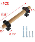 Adjustable Wood Cabinet Handles Set Of 4 With Screws For Drawers And Wardrobes Modern Double Hole Furniture Pulls Smooth Finish