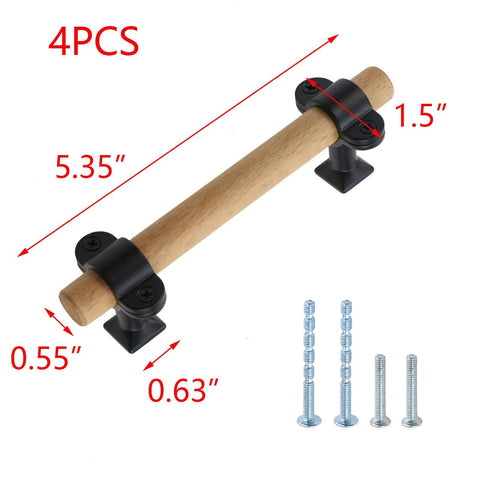 Adjustable Wood Cabinet Handles Set Of 4 With Screws For Drawers And Wardrobes Modern Double Hole Furniture Pulls Smooth Finish