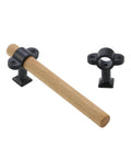 Adjustable Wood Cabinet Handles Set Of 4 With Screws For Drawers And Wardrobes, black zinc alloy base, side view