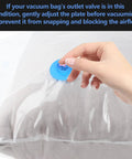 Person adjusting vacuum storage bag valve for Electric Pump For Vacuum Storage Bags And Vacuum Sealer Bags Portable Air Pump For Quick Air Removal From Various Bags Black