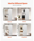 Sliding Barn Door Kit With Hardware 30 By 84 Inch MDF Panel Water Resistant PVC Coating Easy To Install Quiet For Modern Homes