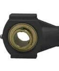17mm Zinc Wide Set-Screw Black Hanger Row Ball Bearing for Conveyor and Linear Slide Unit Systems, front view