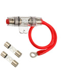 Heavy Duty 100A AGU Fuse Holder With 8 Gauge Power Wire, 1 Foot Of 99.9 Percent Oxygen Free Copper, including 2 fuses