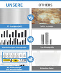 Comparison chart of Complete 385 Piece Roll Pin Set Kit with 65Mn steel, rust resistant black oxide vs competitors.