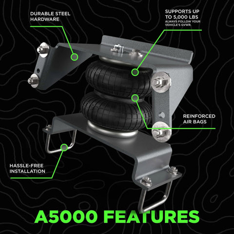 Air Bag Suspension Kit for 2005–2023 Toyota Tacoma 2WD and 4WD, heavy duty rear air springs, bolt-on kit with durable steel hardware