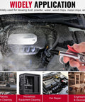 Powerful all metal air blow gun kit with 1/4 inch quick-connect used on car engine for debris removal