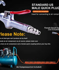 High Volume Air Blow Gun Aluminum Rubber Guard Air Flow Nozzle, showing quick plug for air compressor connection