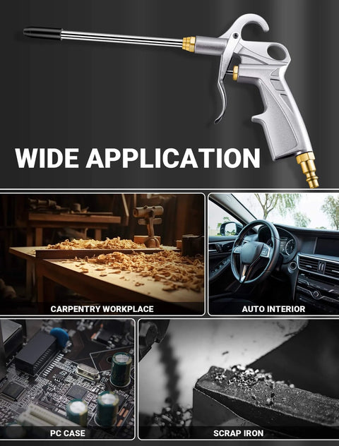 Heavy Duty Air Blow Gun Air Nozzle Blow Gun for Compressor with Bigger Pipe & Extended Nozzle, used in various applications