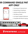 All In One Wireless Rear Air Spring Kit For 2011 2026 Silverado Sierra 2500HD 3500HD Up To 5000 Lb Load Capacity 5 To 100 PSI Easy Install With Remote Or App Control Improves Ride Comfort And Towing Stability For A Real Workhorse Ride with phone app interface and trailer in background
