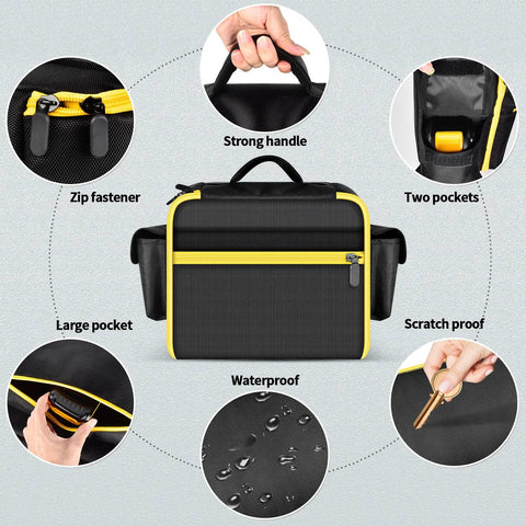 Air Compressor Bag Case For 20V Max Tire Inflator DCC020IB Compatible With DEWALT Cordless Tools Storage Organizer, features labeled