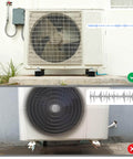 Four-piece rubber vibration isolator mounts in 40x30mm with M10x23mm studs under an air conditioning unit for stability and noise reduction.
