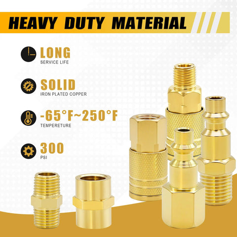 Must Have 45 Piece Air Coupler And Plug Kit With One Quarter Inch NPT Fittings For Air Tools Quick Connectors Compressor Accessories