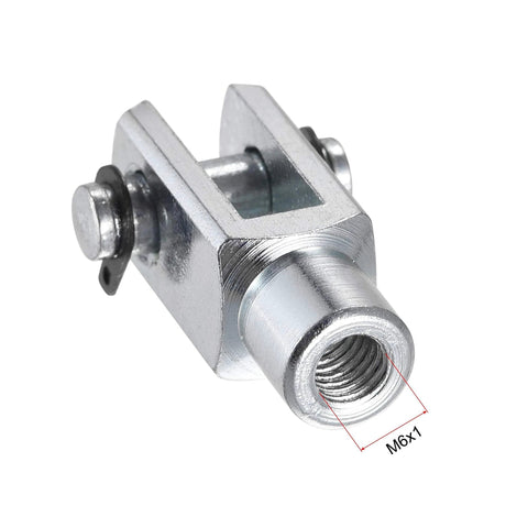 Close-up of Air Cylinder Rod Clevis End 33mm Length M6x1 Female Thread Y Connector showing threading and alloy material.