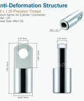 2pcs Air Cylinder Rod Clevis End, M8x1.25 Female Thread I Type Connector Air Cylinder Accessories I-20, close-up view