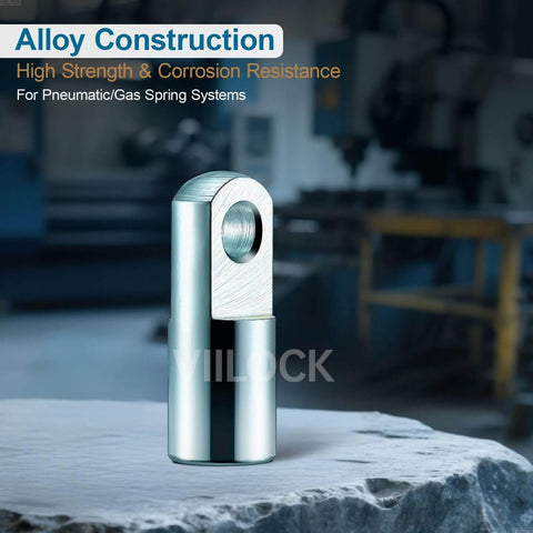 2pcs Air Cylinder Rod Clevis End, M8x1.25 Female Thread I Type Connector Air Cylinder Accessories I-20, alloy construction close-up