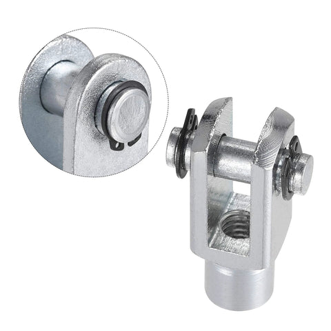 Air Cylinder Rod Clevis End 33mm Length M6x1 Female Thread Y Connector, close-up view of metal construction and threading