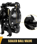Air Operated Double Diaphragm Pump QBY4-25L 1 inch Outlet 35 GPM Pneumatic Transfer Max 120 PSI Industrial Use Chemical Waste Oil