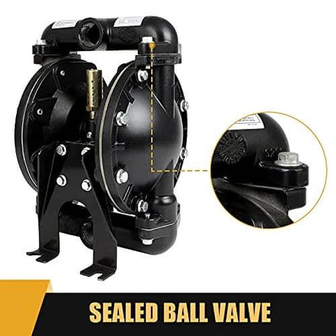 Air Operated Double Diaphragm Pump QBY4-25L 1 inch Outlet 35 GPM Pneumatic Transfer Max 120 PSI Industrial Use Chemical Waste Oil