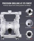 Air Operated Double Diaphragm Pump, 44GPM, Max 115PSI Air Waste Oil Pneumatic Transfer Pump with 2 Extra Diaphragms, 1-1/2 inch Inlet & Outlet Aluminum Alloy Diaphragm Pump for Diesel Grease Oil