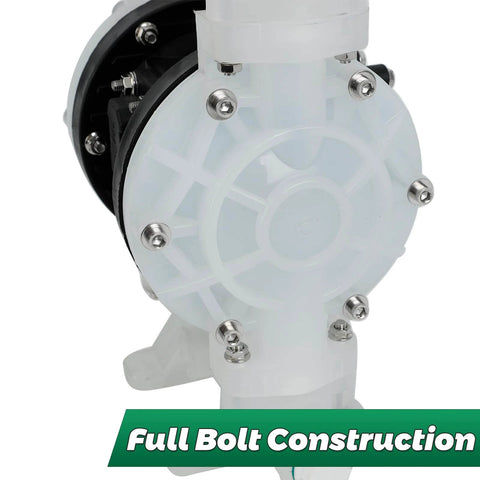 Air Operated Double Diaphragm Pump, 12 GPM Dual Diaphragm Air Pump Pneumatic Waste Oil Transfer Pump for Chemical, 1/2 Inch Inlet/Outlet