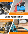 Various pneumatic tools, air blow gun, air compressor, pneumatic hammer, and air nailers, demonstrate wide application.