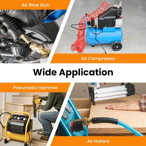 Various pneumatic tools, air blow gun, air compressor, pneumatic hammer, and air nailers, demonstrate wide application.