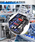 210 Piece Pro Grade Quick Connect Air Fittings Kit for 1/8 1/4 5/16 3/8 1/2 and 4 6 8 10 mm OD in use with industrial machinery