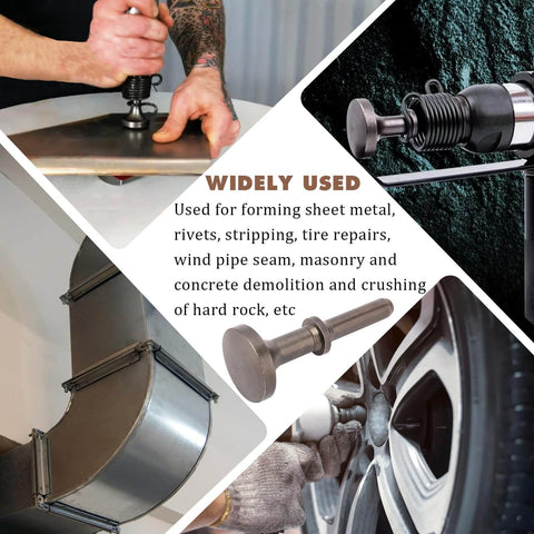 Extended Length Air Hammer Bits Set With Spring 0.401 Pneumatic Chisel Bits for heavy duty jobs in various uses.