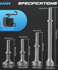 Five Piece Air Hammer Bits Set With Spring 0.401 Inch Pneumatic Chisel Bits Extended Length Smoothing Kit specifications